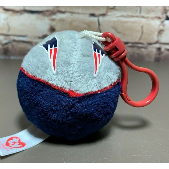 TY Beanie Babies Ballz New England Patriots Plush Keychain Backpack Clip Fob 5" - Picture 4 of 9